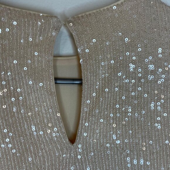 LOFT White Sequin 3/4 Sleeve Top Size XS - Picture 3 of 4